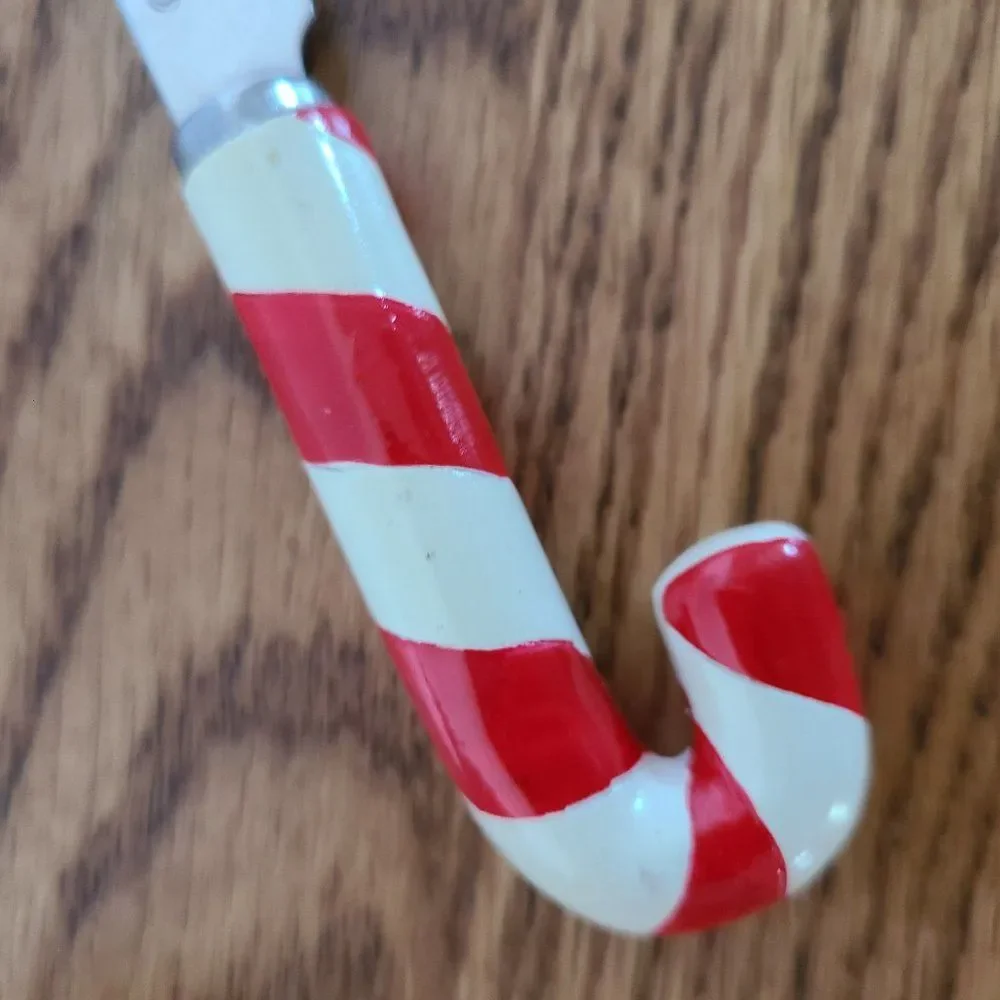 Boston Warehouse Santa Ceramic Serving Dish and Candy Cane Spreader Vintage 2006